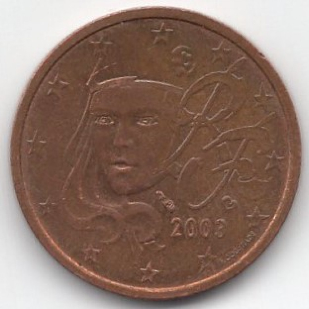 2 евроцента 2003 года Франция - 2 euro cent 2003 France
