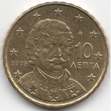 10 евроцентов 2009 года Греция - 10 euro cents 2009 Greece, из оборота