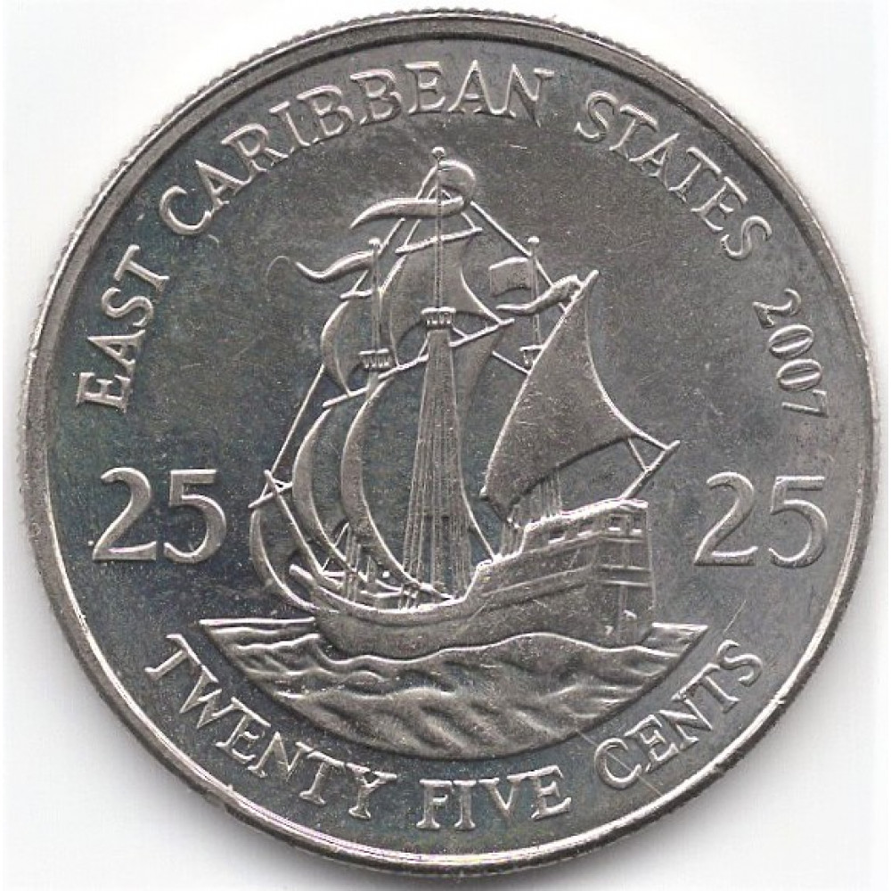 25 центов 2007 Восточно-Карибские штаты - 25 cents 2007 East Caribbean states