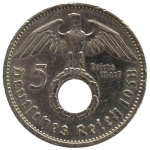 5 рейхсмарок 1938 Германия, A - 5 reichsmarks 1938 Germany, A, из оборота