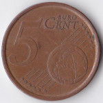 5 евроцентов 2009 Италия - 5 euro cent 2009 Italy, из оборота