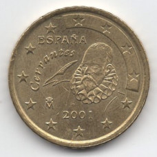 50 евроцентов 2001 года Испания - 50 euro cents 2001 Spain, из оборота