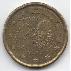 20 евроцентов 2002 Испания - 20 euro cents 2002 Spain, из оборота