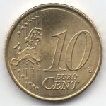 10 евроцентов 2007 года Испания - 10 euro cents 2007 Spain, из оборота