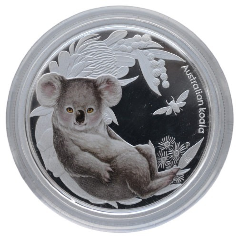 50 центов 2011 Австралия. Детёныши диких животных - Коала. Цветная эмаль. С сертификатом, в футляре!