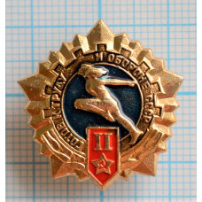Значок серия "Готов к труду и обороне" 2 степень, Золотистый, СССР