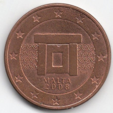 5 евроцентов 2008 года Мальта - 5 euro cents 2008 Malta, из оборота
