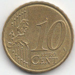 10 евроцентов 2008 года Мальта - 10 euro cents 2008 Malta, из оборота