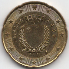 20 евроцентов 2008 года Мальта - 20 euro cents 2008 Malta, из оборота