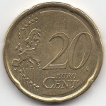 20 евроцентов 2011 года Италия года - 20 euro cents 2011 Italy, из оборота