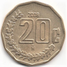 20 сентаво 2008 Мексика - 20 centavo 2008 Mexico, из оборота