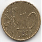 10 евроцентов 2005 года Франция - 10 euro cents 2005 France, из оборота