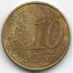 10 евроцентов 2008 года Франция - 10 euro cents 2008 France, из оборота