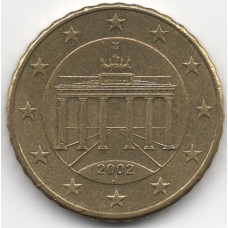 10 евроцентов 2002 года Германия - 10 euro cents 2002 Germany, из оборота, J