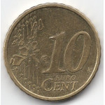 10 евроцентов 2001 Нидерланды - 10 euro cent 2001 Netherlands, из оборота