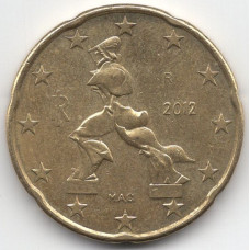 20 евроцентов 2012 года Италия года - 20 euro cents 2012 Italy, из оборота
