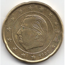 20 евроцентов 2007 Бельгия - 20 euro cents 2007 Belgium, из оборота