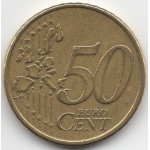 50 евроцентов 2002 года Греция - 50 euro cents 2002 Greece, из оборота