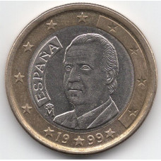 1 евро 1999 Испания - 1 euro 1999 Spain, из оборота