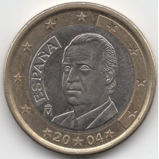 1 евро 2004 Испания - 1 euro 2004 Spain, из оборота