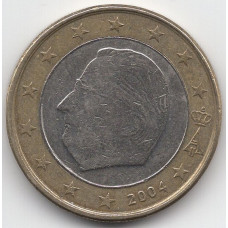 1 евро 2004 Бельгия - 1 euro 2004 Belgium, из оборота