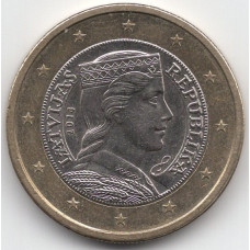 1 евро 2014 Латвия - 1 euro 2014 Latvia, из оборота