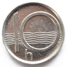 10 геллеров 1997 Чехия - 10 hellers 1997 Czech, из оборота