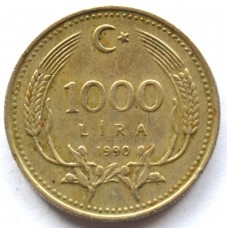 1000 лир 1990 Турция - 1000 lire 1990 Turkey, из оборота