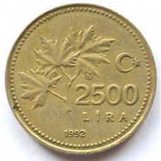 2500 лир 1992 Турция - 2500 lira 1992 Turkey, из оборота