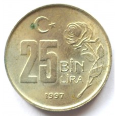 25.000 лир 1997 Турция - 25.000 lire 1997 Turkey, из оборота