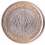 1 лира 2014 Турция - 1 lira 2014 Turkey, из оборота