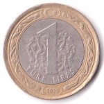 1 лира 2010 Турция - 1 lira 2010 Turkey, из оборота