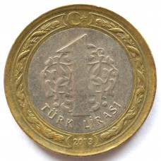 1 лира 2013 Турция - 1 lira 2013 Turkey, из оборота