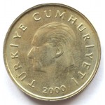 50000 лир 2000 Турция - 50000 lira 2000 Turkey, из оборота