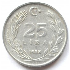 25 лир 1988 Турция - 25 lira 1988 Turkey, из оборота