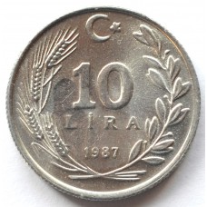 10 лир 1987 Турция - 10 lir 1987 Turkey, из оборота