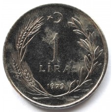 1 лира 1979 Турция - 1 lira 1979 Turkey, из оборота