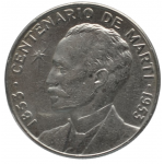 50 сентаво 1953 Куба - 50 centavos 1953 Cuba, 100 лет со дня рождения Хосе Марти