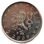 1 крона 2009 Чехия - 1 krone 2009 Czech Republic