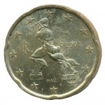 20 евроцентов 2002 года Италия - 20 euro cents 2002 Italy, из оборота