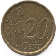 20 евроцентов 1999 года Испания - 20 euro cents 1999 Spain, из оборота