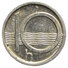 10 геллеров 2001 Чехия - 10 hellers 2001 Czech Republic, из оборота