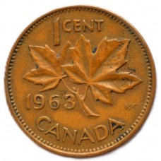 1 цент 1963 Канада - 1 cent 1963 Canada