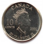 10 центов 2001 Канада - 10 cents 2001 Canada