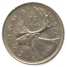 25 центов (квотер) 1972 Канада - 25 cents (quarter) 1972 Canada