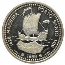 100 эскудо 1989 Португалия - 100 escudos 1989 Portugal, Золотой век португальских открытий, Открытие острова Мадейра