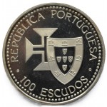 100 эскудо 1989 Португалия - 100 escudos 1989 Portugal, Золотой век португальских открытий, Открытие острова Мадейра