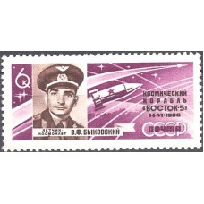 1963, июнь. Полет В.Ф.Быковского и В.В.Терешковой на кораблях ''Восток-5'' и ''Восток-6''. 