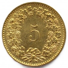 5 раппенов 1985 Швейцария - 5 rappenes 1985 Switzerland