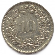 10 раппенов 1970 Швейцария - 10 rappenes 1970 Switzerland